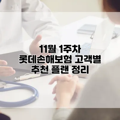 11월 1주차 롯데손해보험 고객별 추천 플랜 정리