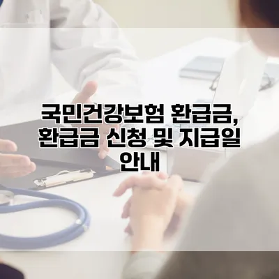 국민건강보험 환급금, 환급금 신청 및 지급일 안내
