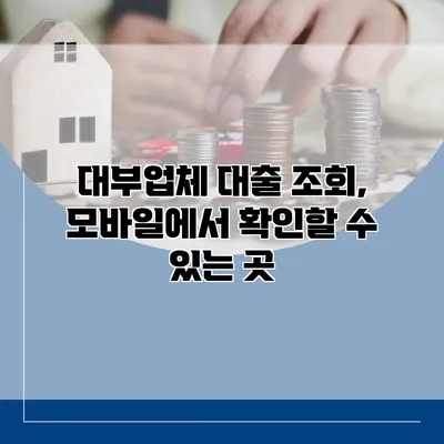 대부업체 대출 조회, 모바일에서 확인할 수 있는 곳