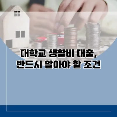 대학교 생활비 대출, 반드시 알아야 할 조건