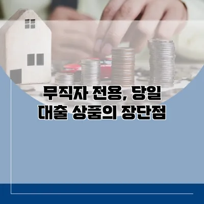 무직자 전용, 당일 대출 상품의 장단점