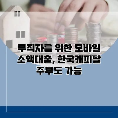 무직자를 위한 모바일 소액대출, 한국캐피탈 주부도 가능