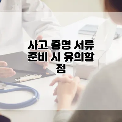 사고 증명 서류 준비 시 유의할 점