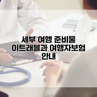 세부 여행 준비물 이트래블과 여행자보험 안내