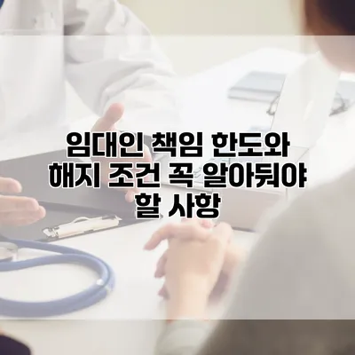 임대인 책임 한도와 해지 조건 꼭 알아둬야 할 사항