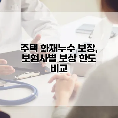 주택 화재누수 보장, 보험사별 보상 한도 비교