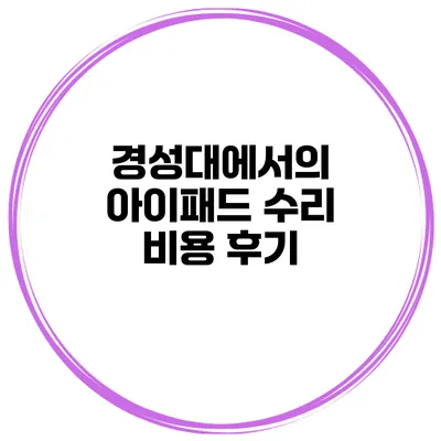 경성대에서의 아이패드 수리 비용 후기