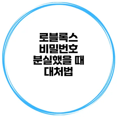 로블록스 비밀번호 분실했을 때 대처법