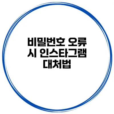 비밀번호 오류 시 인스타그램 대처법