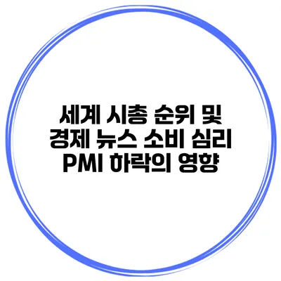 세계 시총 순위 및 경제 뉴스 소비 심리 PMI 하락의 영향